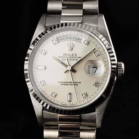 white and gold rolex|Rolex white gold day date.